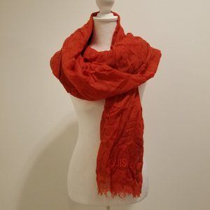 Louis Vuitton Women's Red 100% Cashmere Scarf 75x50